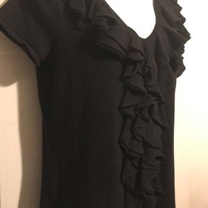 Lauren Ralph Lauren ruffle black sweater size m